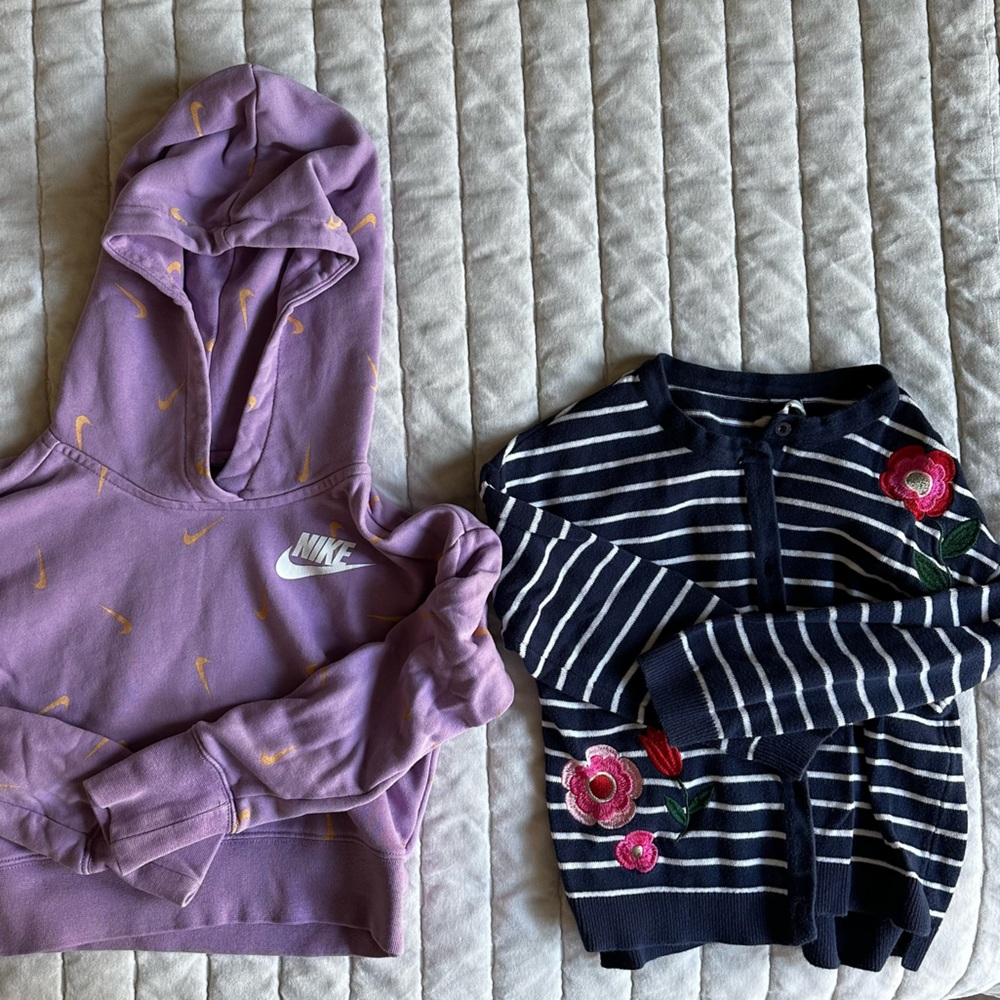 Nike hoodie and embroidered cardigan lot - xs